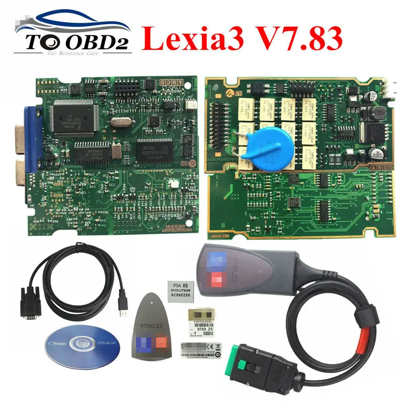 

Professional Lexia3 V7.83 Newest Code Reader For Peugeot/Citroen Lexia PP2000 Lite Version Lexia-3 921815C FW Green PCB
