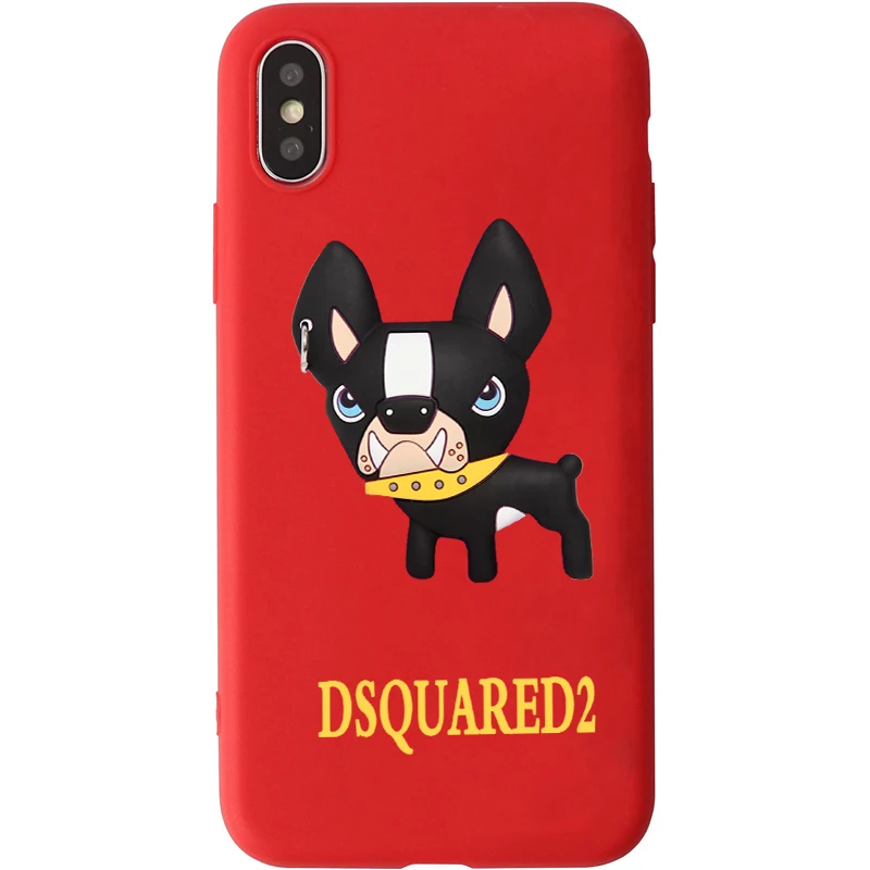 New Arrival Milan Maple Dsquared Italian fashion brand Candy Color TPU Case For iphoneX 7 8 XS XR Pink Red Yellow purple Cover