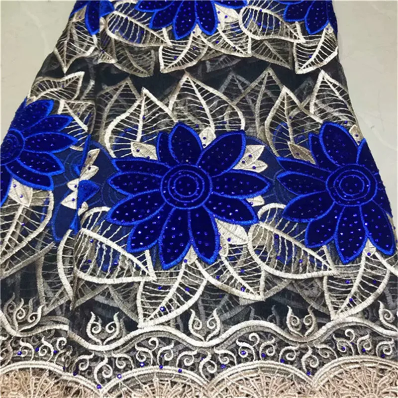 

African Sequin Lace Fabric Velvet For Sewing Dress African Wedding Lace African Clothes French Net Lace Water Soluble Fabric