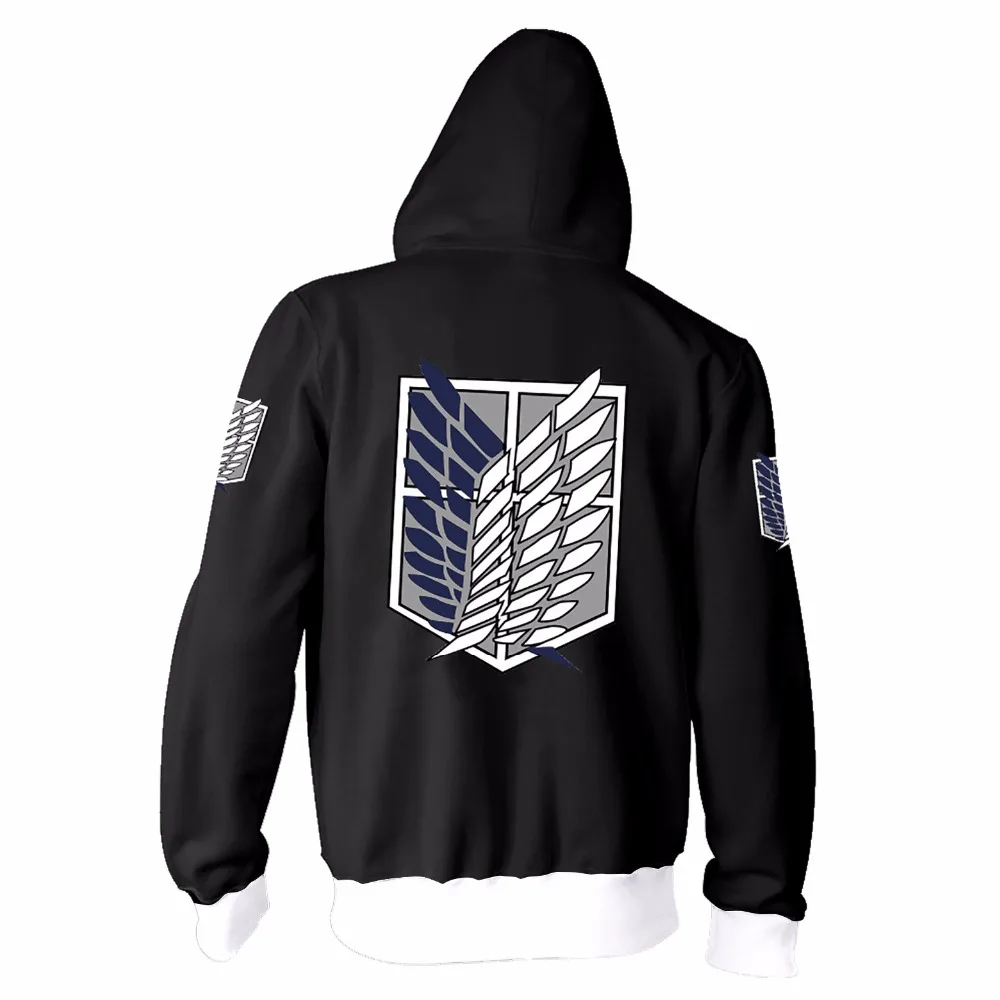 Spring Antumn Zipper Jackets Anime Attack on Titan 3d Printed Hooded Hoodies Sweatshirts for Men Cardigan Hoody Clothes Tops