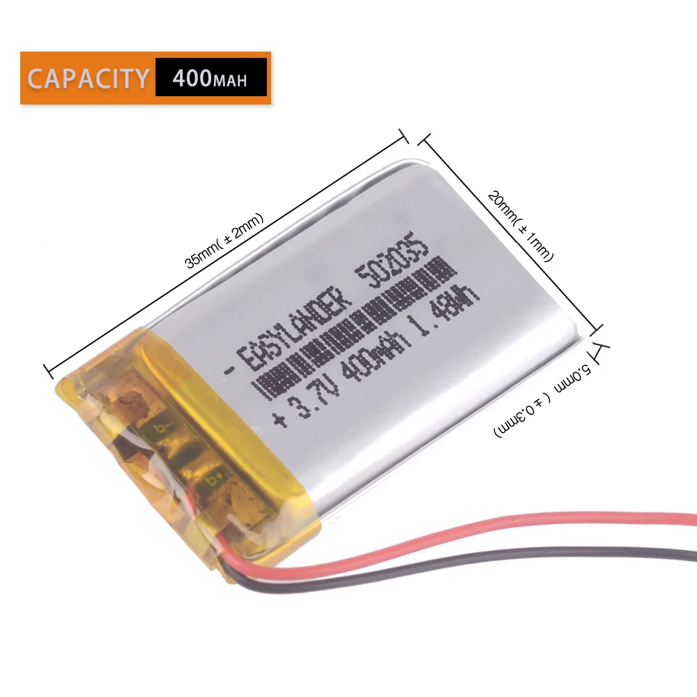 3.7v 330 mAh batería de polímero Li Li ion Celda 502035 para Coche Auricular GPS DVR DVC