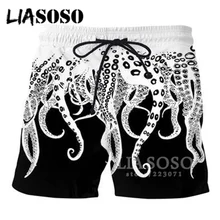 LIASOSO летняя Новинка для мужчин и женщин 3D принт аниме молния кошка Осьминог шорты спортивные пляжные фитнес Банк Примечание модная одежда C001