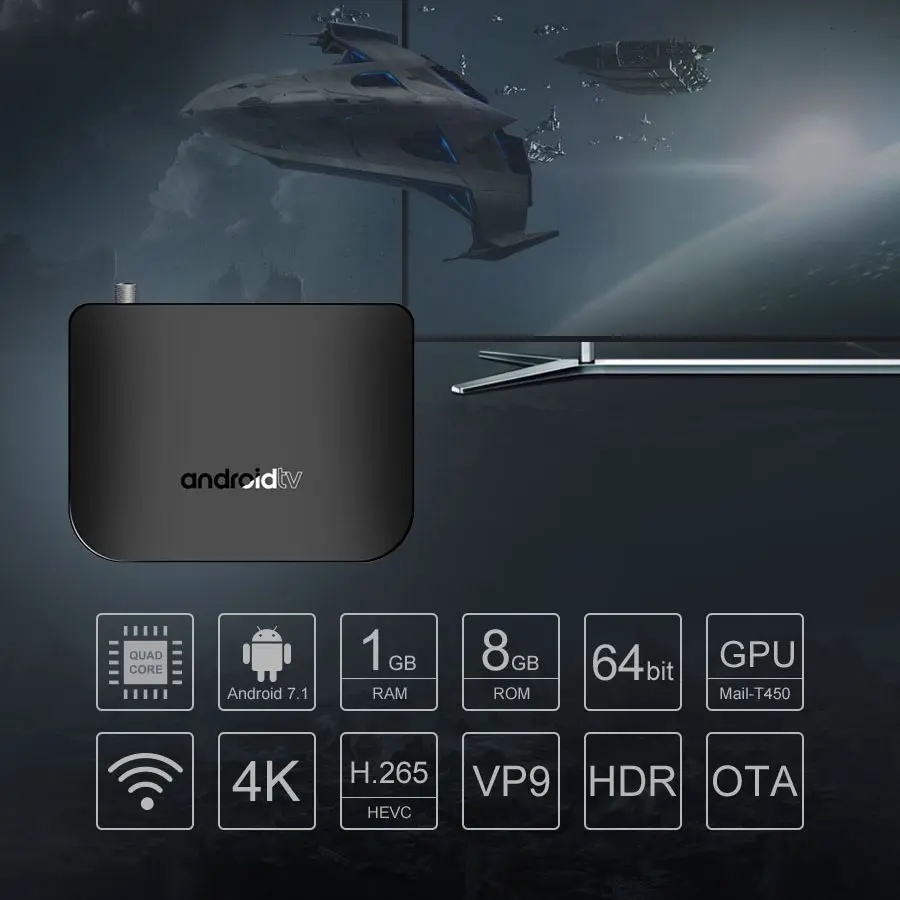 DVB-T2 الروبوت 7.1 التلفزيون مربع M8S زائد Amlogic S905D 1G ROM 8G RAM 2.4G واي فاي 4 K h.265 DVB-S/DVB-S2/DVB-S2X M8SPlus DVB مشغل الوسائط