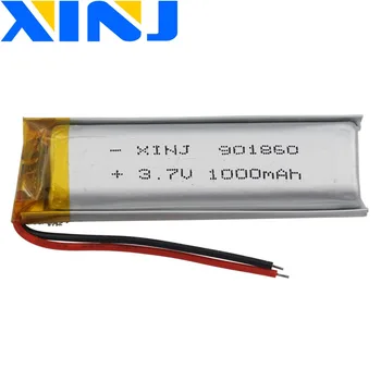 XINJ 3.7V 1000mAh Rechargeable Polymer Li Lithium LiPo Battery Cell 901860 For Car Camera DVR DVC GPS E-Book Driving Recorder 1
