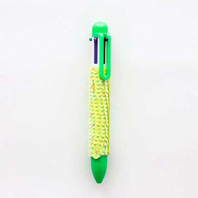 Многоцветная шариковая ручка милые 6 цветов Ручка блесток мяч ручка для школы письменная работа в офисе принадлежности Студент каваи канцелярские подарок - Цвет: lv