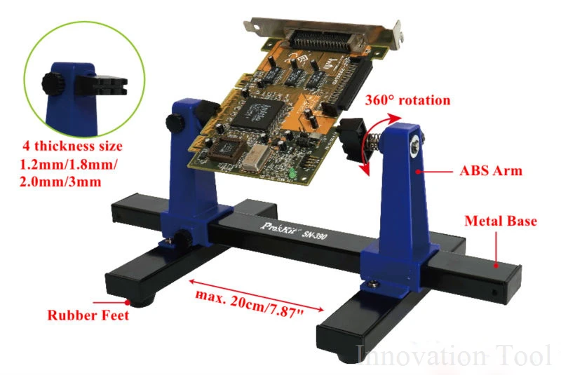 SN-390 Регулируемый держатель печатной платы Рамка печатной платы Паяльная и монтажная подставка Зажимное приспособление Джиг Инструмент Поворот на 360 градусов