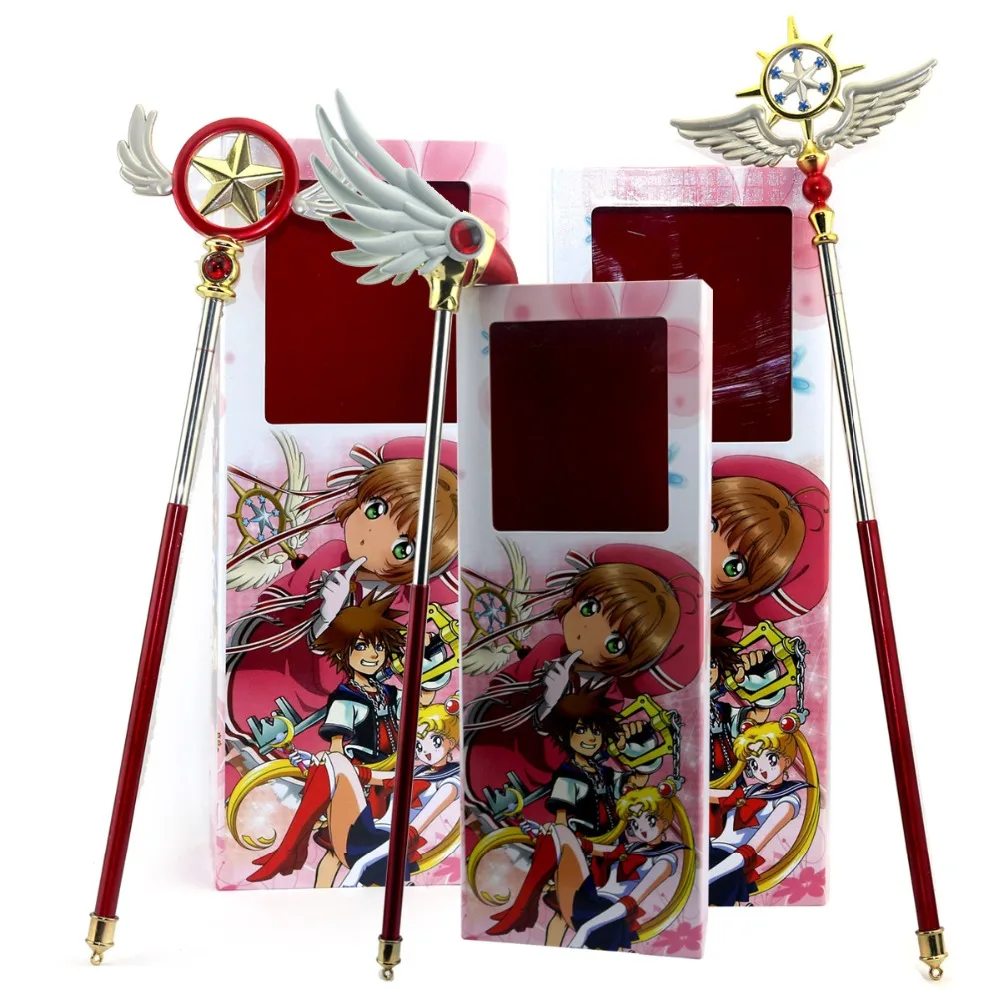 

Anime Card Captor Sakura Cosplay Prop Mental Pink Star Wing Wands Beauty Gift Cosplay Prop Women Gift Drop ship