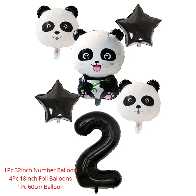 Joy-enlife панда день рождения набор посуды мультфильм бамбуковая бумага чашки тарелки салфетки детский душ DIY украшения Подарочные принадлежности - Цвет: 6pcs Balloon