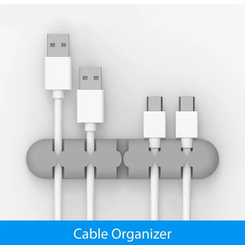 

Hot New Silicone Cable Organizer USB Cable Winder Flexible Cable Management Clips Cable Holder For Headphone Earphone