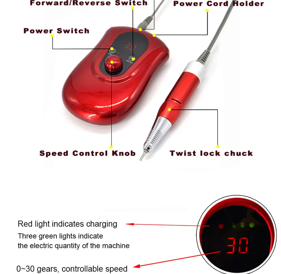 Красный гвоздь сверлильный станок легкий и компактный дизайн для точной работы используется для резьбы, шлифовки, полировки, формирования