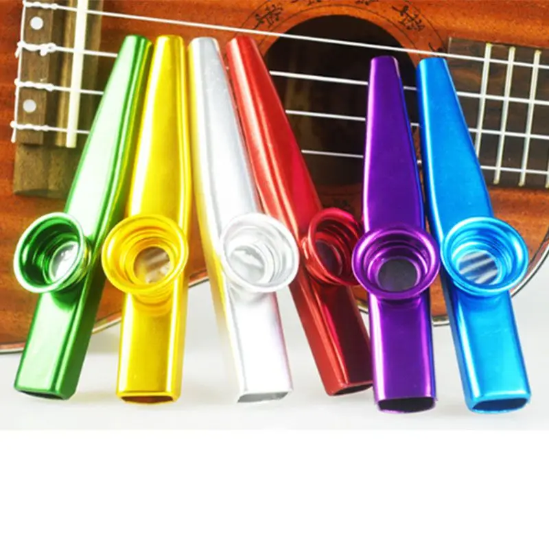 6pcs/set Metal Kazoo Musical Instruments Good Companion and Guitar Ukulele Great Gift for Kids Music Lovers Flute use for Kids