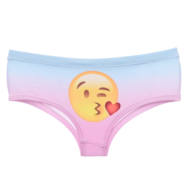 sexy panties 3D Print emoji kiss blue ombre women underwear briefs