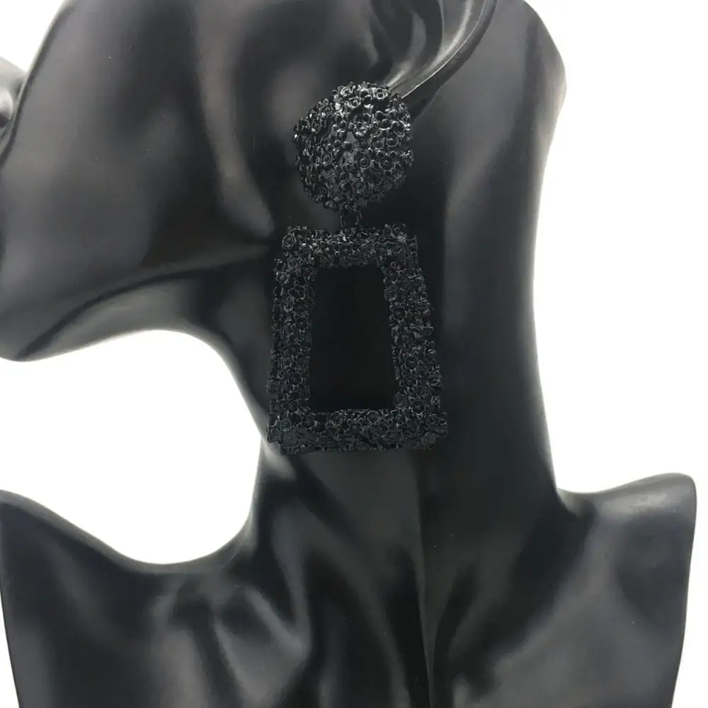 MANILAI, винтажные геометрические висячие серьги, модное ювелирное изделие, женские серьги-капли из грубого металла, большие массивные серьги из сплава в стиле панк - Окраска металла: Black Elegant
