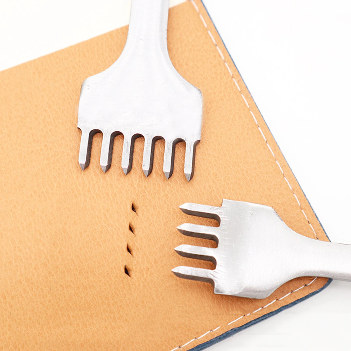 

1/2/4/6 Prong Metal Leather Chisel Hole Punch Stitching Tool Diamond Pricking Iron Leather Craft Completely Polishing 5/6mm