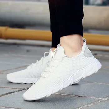 

Running Shoes Men Breathable Mesh Casual Sneakers Men Outdoors Sports White Shoes Walking Shoes Comfortable Shock Absorber Shoes