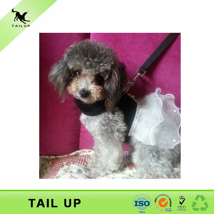TAILUP High Ending Dog Clothes Chihuahua Yorkies Mesh Breathable Dresses Chiffon Wedding Dress With Leash 7Colors XS/S/M/L/XL