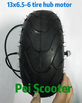

13 inch 13X6.50-6 wide tyre double axle brushless gearless dc scooter hub wheel motor can with disc brake phub-167G