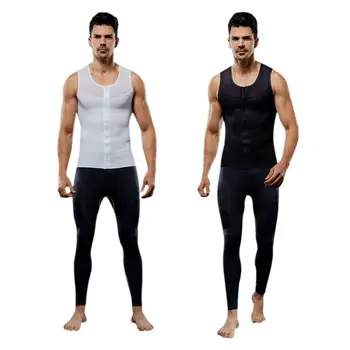 

men's stretch mesh Europe and the United States zipper abdomen body sculpting slimming clothes