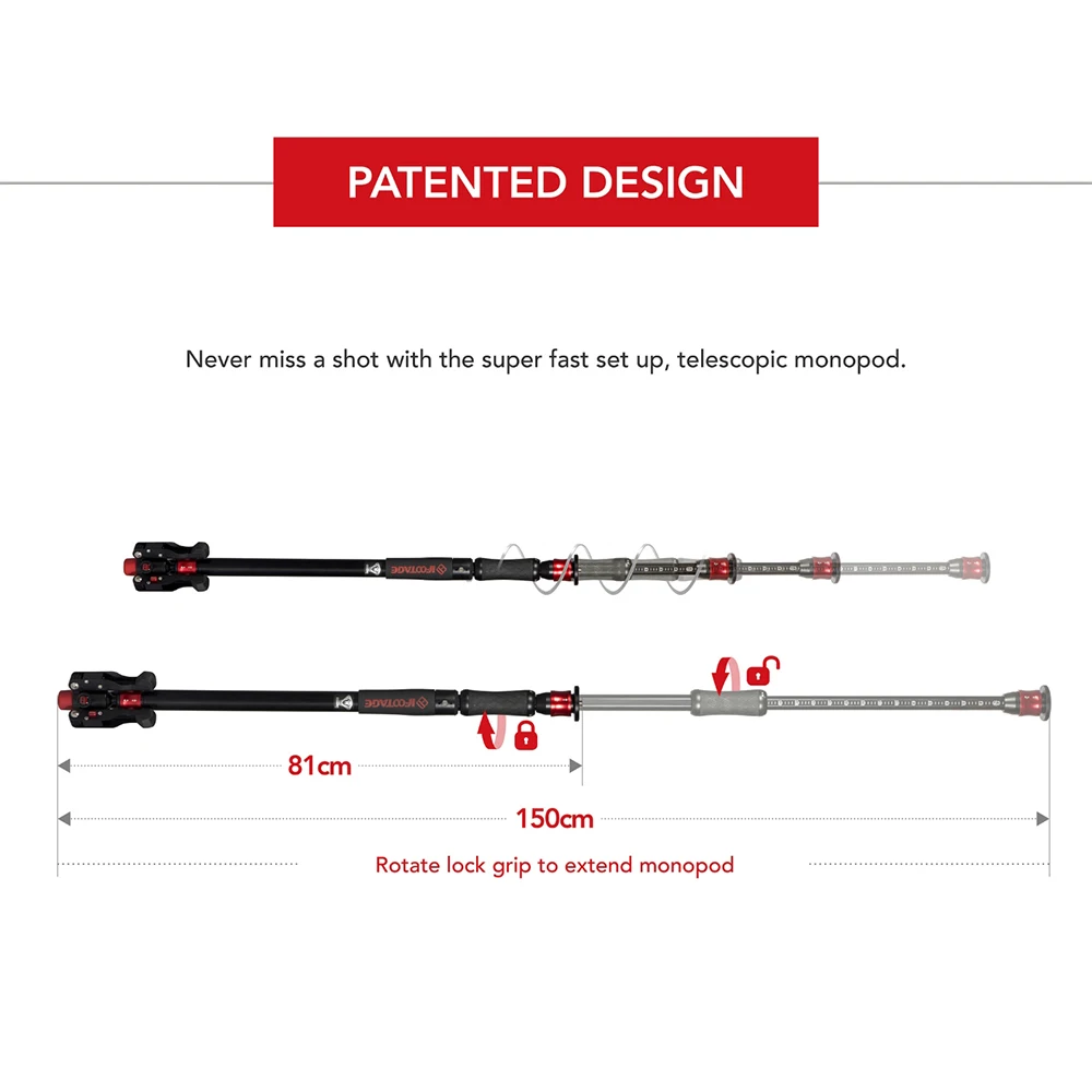  iFootage COBRA 2 Strike camera Monopod 8kg bear Portable DSLR Video Monopod with table tripod leg f