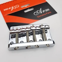 Four 4 Strings Chrome silver Electric Bass Bridge tailpiece 19mm spacing BB009 Made In Korea Four 4 Strings Chrome silver Electric Bass Bridge tailpiece 19mm spacing BB009 Made In Korea