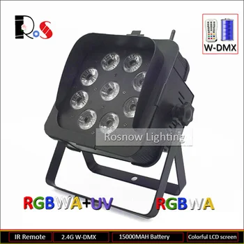 

10pcs/1 charging Fly case +1 Free transmitter 6 in 1 wireless dmx battery power led par RGBWA+UV Uplighting 2017 NEW HOT