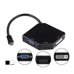 3 in1 Thunderbolt Mini DisplayPort DP VGA, HDMI, DVI адаптер для Apple MacBook