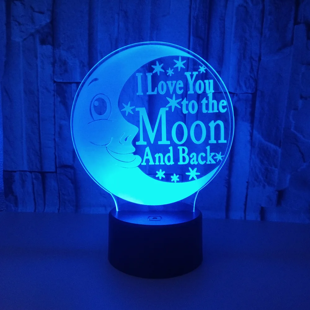 

7 Color Changing Moon Lamp 3D Visual LED Night Lights for Kids Touch USB Table Lamp Baby Sleeping Light