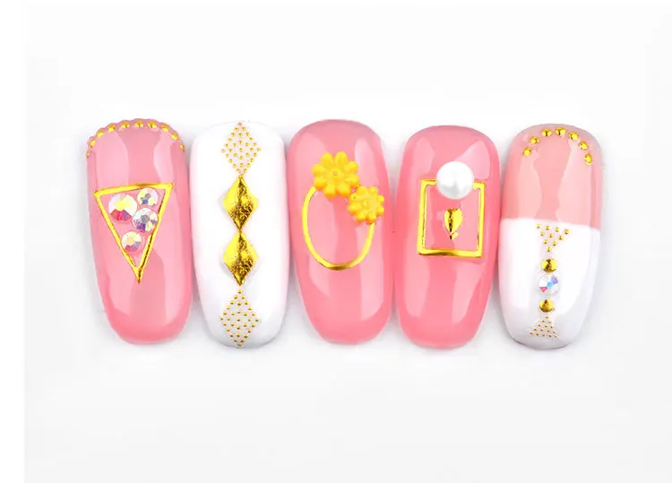 Золотая стикеры 3D на ногти Nail Art луна треугольник круглой формы Дизайн Наклейка для ногтей Типсы украшения салонные аксессуары