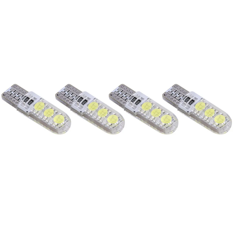 4 шт. W5W 5050 6SMD светодиодный s автомобильный горизонтальный Клин свет номерного знака для чтения светодиодный светильник белый светодиодный свет лампы сбоку отметить лампочку