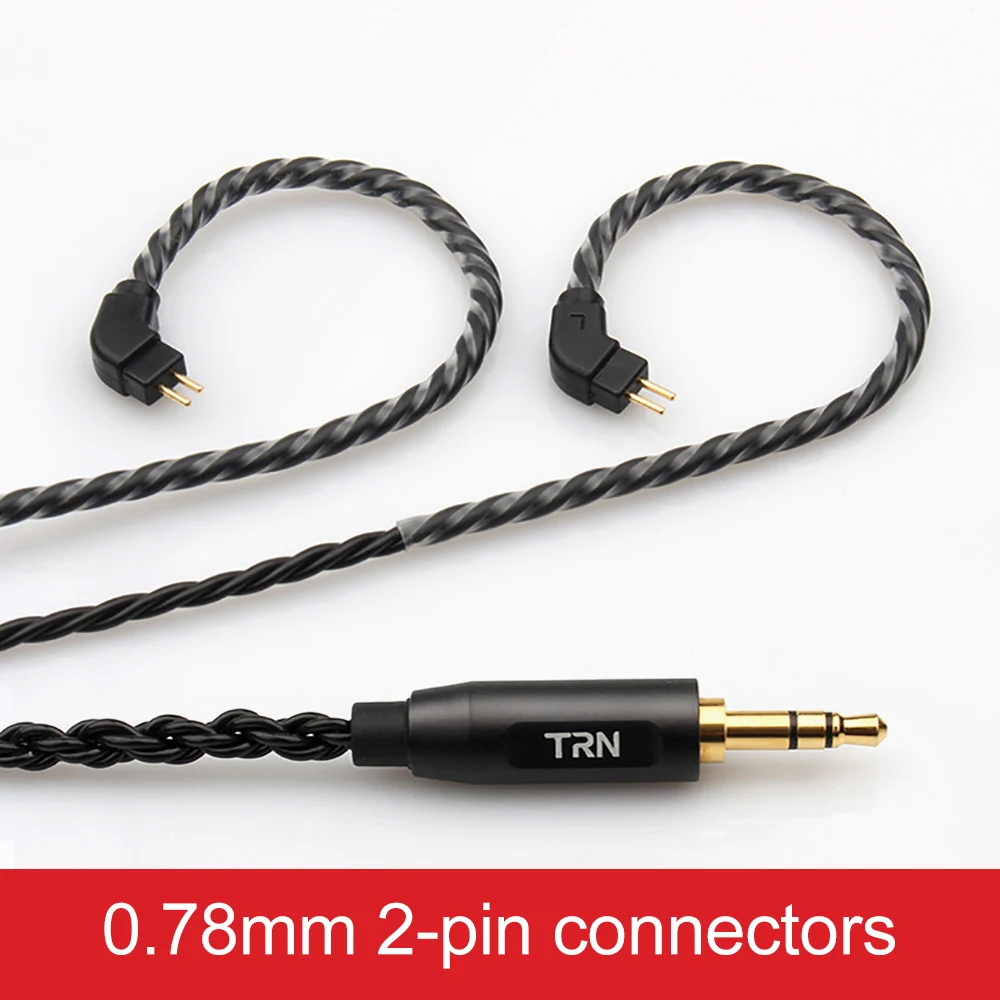 Для TRN 0,75 мм 0,78 мм MMCX HiFi Качество звука 6 нитей проволоки тканый высококачественный штекер вокруг уха высокого класса провод кабель для гарнитуры - Цвет: 0.78MM black