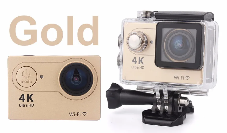 Ультра HD WIFI 4 K 1080 P экшн мини камера водонепроницаемая Спортивная камера шлем Go Pro Стиль для Xiao Mi Yi водостойкая видеокамера - Цвет: Gold