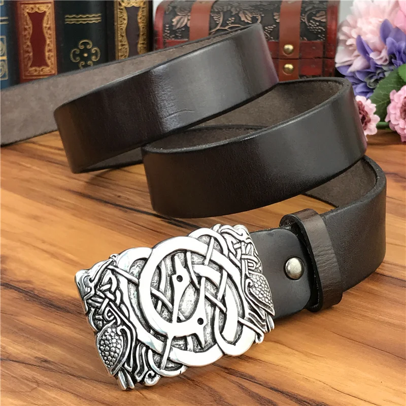 Роскошный мужской ремень с металлической пряжкой из натуральной кожи Ceinture Homme, кожаный ремень для мужчин, джинсовый мужской ремень Riem Wide MBT0589 - Цвет: MBT0589  COFFEE