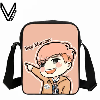 

VEEVANV B Bangtan Boys Cartoon Printing Messenger Bags Crossbody Bags SUGA Rap Monster JIN J-HOPE JUNG KOOK Shoulder Bag Girls