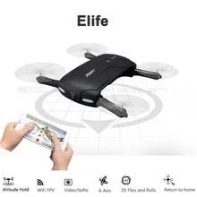 Selfie Drone with Camera JJRC H37 HD 720p Pocket Foldable Wifi FPV Quadcopter Elfie 6-Axis Gyro G-sensor Altitude Hold Headless