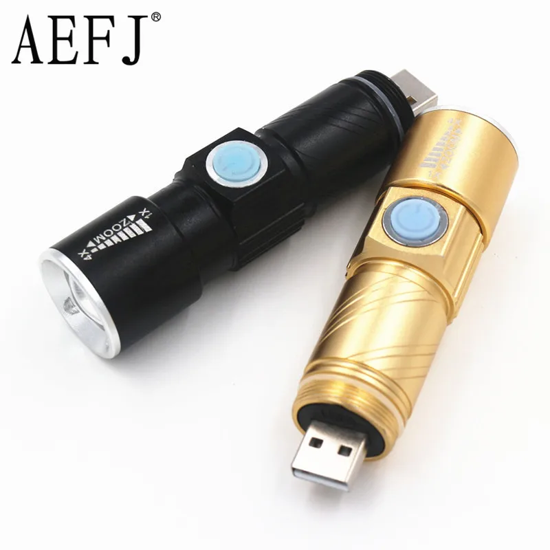 

8000LM USB Handy LED Torch usb Flash Light Pocket LED Rechargeable Flashlight Zoomable Lamp For Hunting