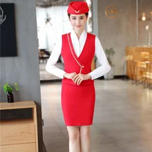 Летние Формальные женские деловые костюмы с юбкой и топами комплекты Красной формы стили жилет и жилет Офисная Женская рабочая одежда