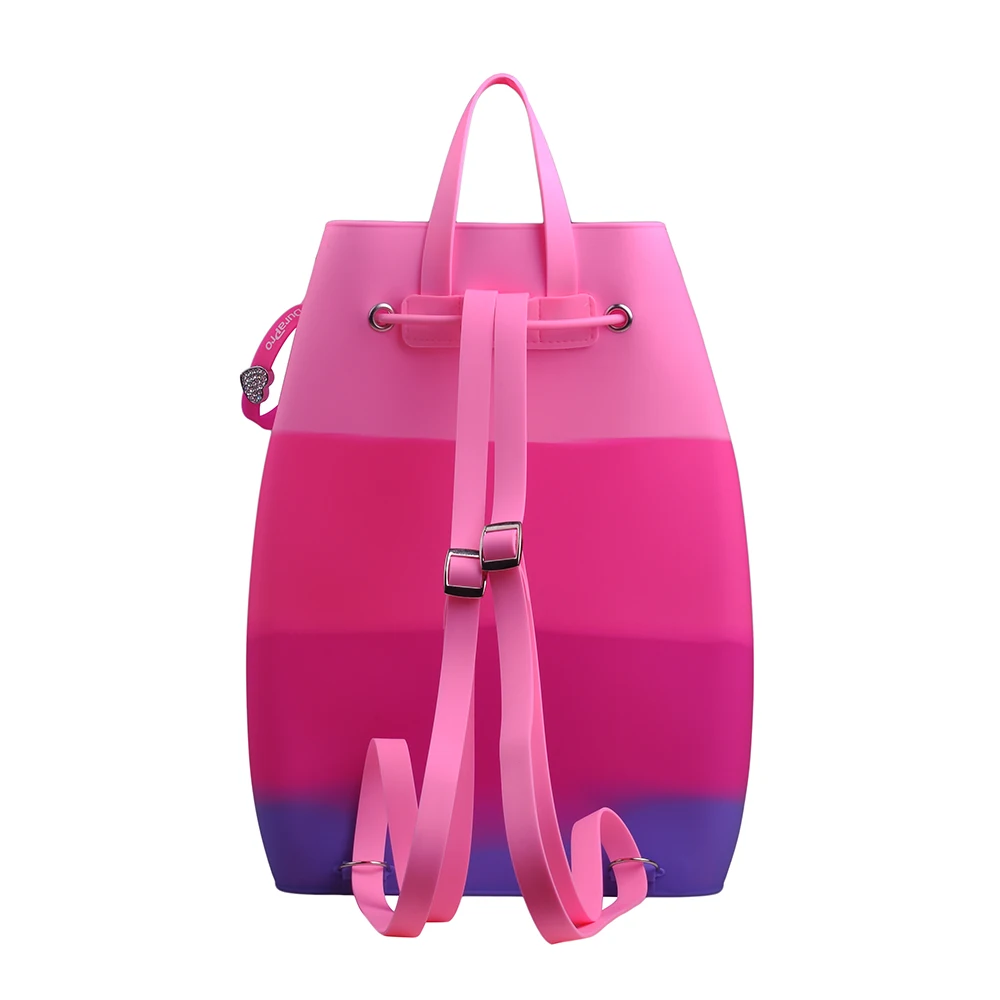 Женский силиконовый рюкзак для девочек-подростков; модные сумки; милые детские рюкзаки ярких цветов; милая сумка для детей+ браслет