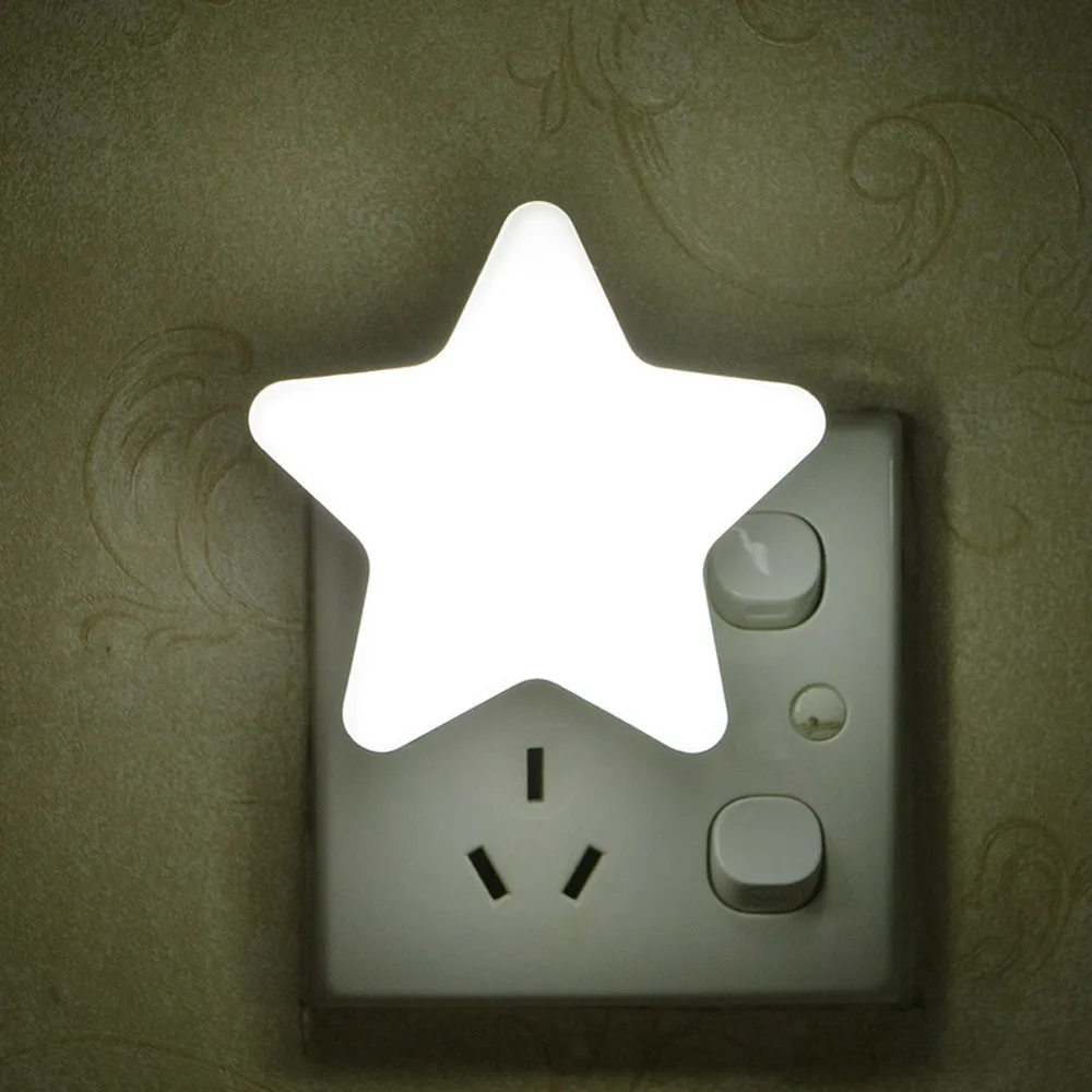 

LED Night Light Home Bedroom Kids Cute Star Face Shape Lamp Room Light Corridor Decor Small Night Light US plugs Cute Light