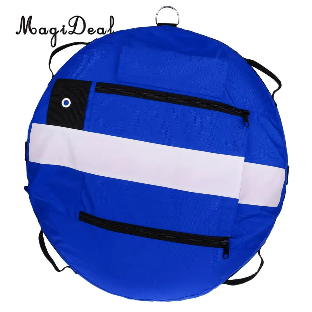 Premium Freediving Training Buoy, Freediver Scuba Diver Inflatable Safety Float with Over Pressure Relief Valve, Oral Inflator