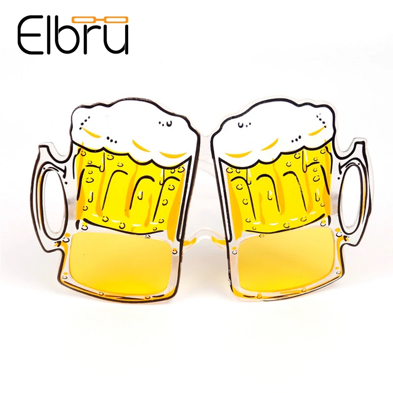 

Elbru Funny Beer Glass Sunglasse For Women&Men Yellow Sun Glasses Costume Birthday Eyewear Party Decoration Photo Props