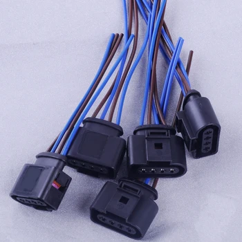 

DWCX Car 6PCS 4 pin Ignition Coil Wiring Connector Plug 1J0973724 fit for Audi A4 A6 VW Golf Passat Beetle CC Eos Touareg