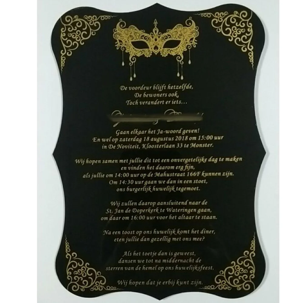  20 Pieces Per Lot 5x7inch Printing Letters Solid Color Acrylic Invitation Cards - 32965397991