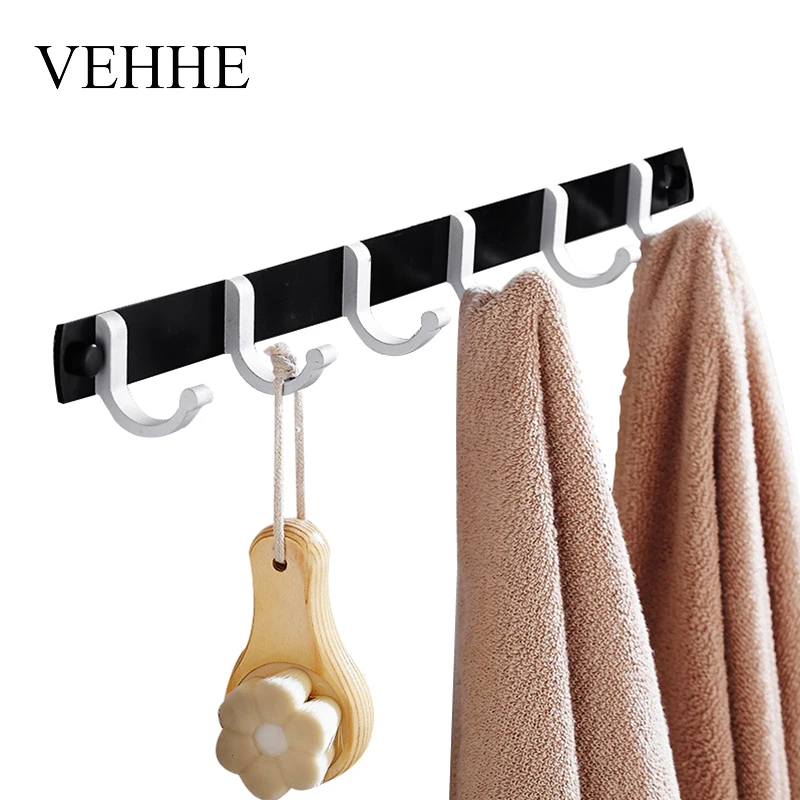 VEHHE Aluminum Bathroom Robe Hooks Wall Mount 5 hamulus ...