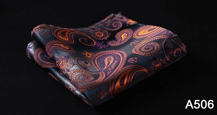 Мужской Шелковый Атласный платок в полоску с узором пейсли, жаккардовый платок, Классический платок для свадебной вечеринки# A5 - Цвет: A506