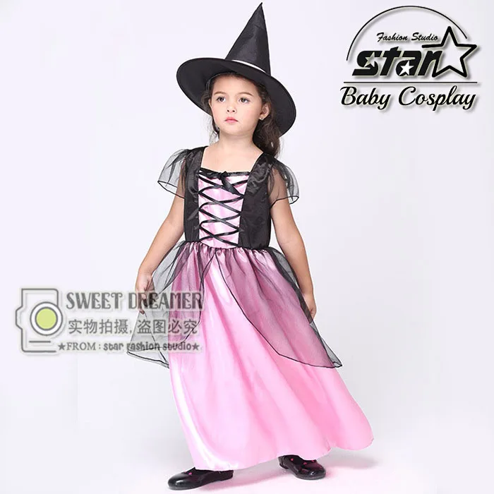 

New Arrival Witch Costume Fancy Children Halloween Costume Girls Cosplay Fancy Gauze Dresses Carnival Masquerade Kids Clothes