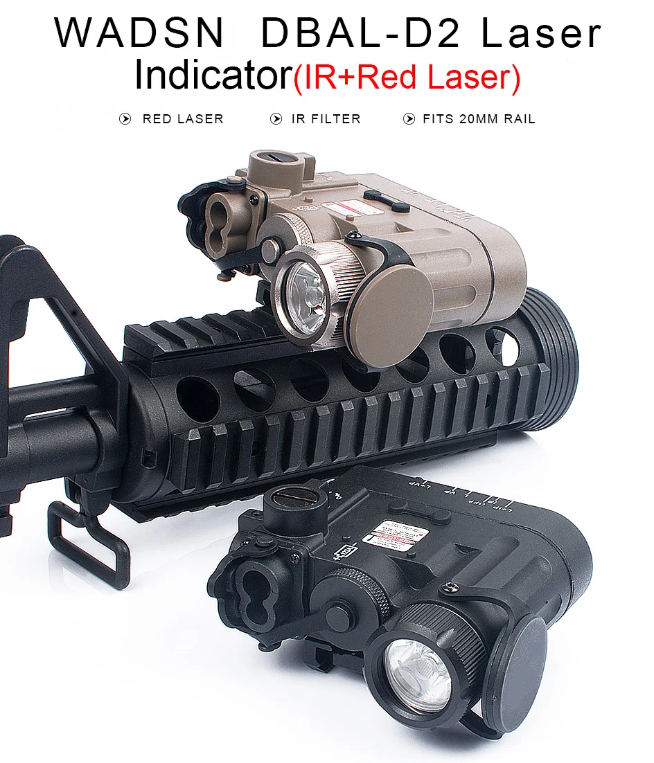 WADSN Airsoft DBAL D2 Illuminator Multifunction Weapon Lights Red Dot