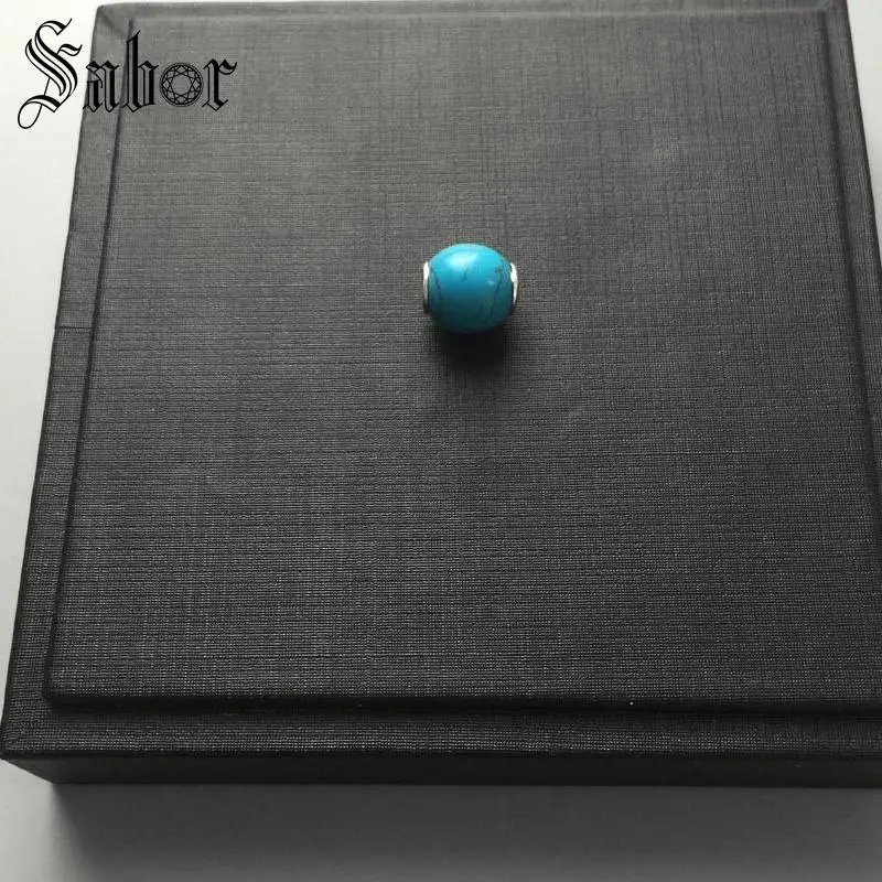 Мужские бусины сделай сам шарм бусина Howlite ювелирные изделия серебра 2020 пробы в