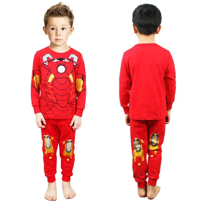 Stylish Baby boys pajamas suits cotton Red Iron man Boy T shirt   ...
