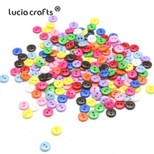 Lucia crafts 100 шт 10 мм круглые полимерные пуговицы для декоративных украшений DIY шитье скрапбукинг аксессуары для одежды E0509