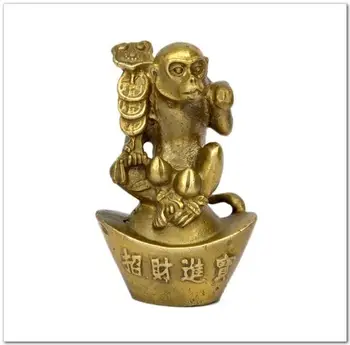 

Chinese Folk Handmade Fengshui Chinese Zodiac Monkey for Wealth Collectible Statue Furniture